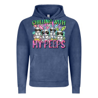 Vintage Denim Chilling with my peeps Easter bunnies Vintage Hoodie - CowGirlArtShop