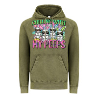 Vintage Olive Chilling with my peeps Easter bunnies Vintage Hoodie - CowGirlArtShop