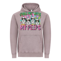 Chilling With My Peeps Easter Bunnies Vintage Hoodie | Teevron