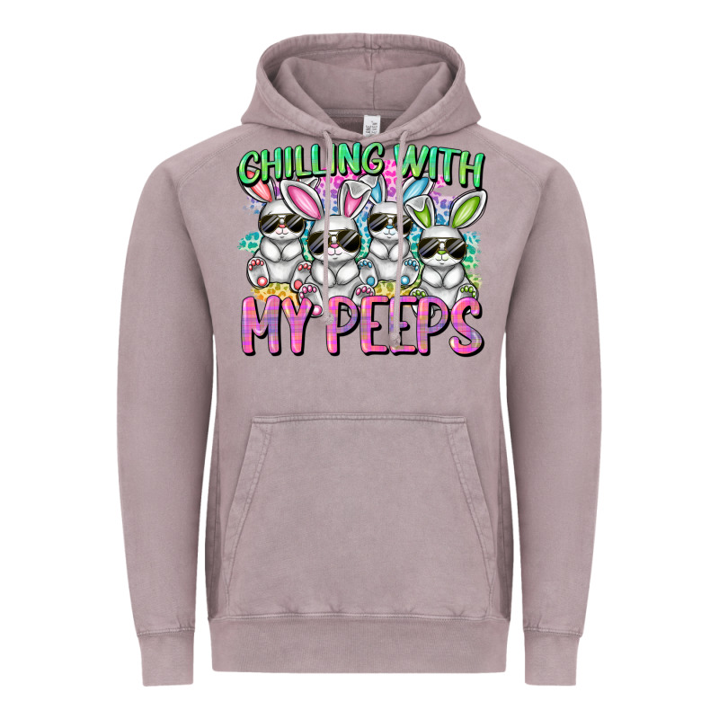 Chilling With My Peeps Easter Bunnies Vintage Hoodie by CowGirlArtShop | Teevron