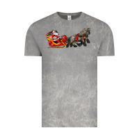 Cloud Rock santa riding his sleigh with gifts Vintage Tee - CowGirlArtShop
