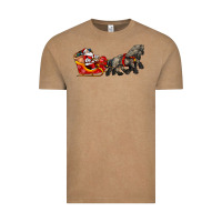 Vintage Coffee santa riding his sleigh with gifts Vintage Tee - CowGirlArtShop