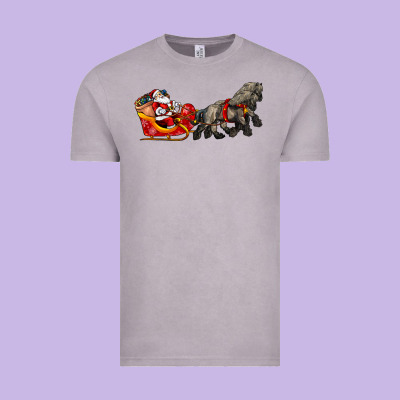 Santa Riding His Sleigh With Gifts Vintage Tee Designed By Cowgirlartshop