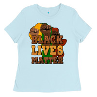 Baby Blue black lives matter Ladies Tee - NancyCooperArtShop