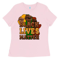 Bubblegum Pink black lives matter Ladies Tee - NancyCooperArtShop