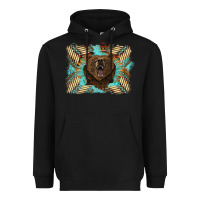 Black bear native American background Heavyweight Hoodie - BarkalooDesign
