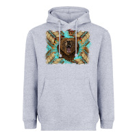 Heather Grey bear native American background Heavyweight Hoodie - BarkalooDesign