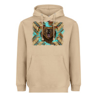 Mushroom bear native American background Heavyweight Hoodie - BarkalooDesign