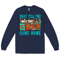 Navy pray till the cows come home olivia Long Sleeve Tee - OliviaCreatesArt