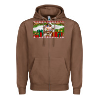 Chestnut Stocked christmas farm Zipper Hoodie - Artiststas