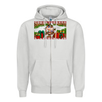 Dove Grey Stocked christmas farm Zipper Hoodie - Artiststas