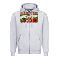Heather Grey Stocked christmas farm Zipper Hoodie - Artiststas