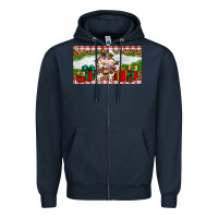 Navy Stocked christmas farm Zipper Hoodie - Artiststas