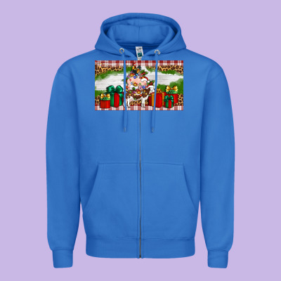 Stocked Christmas Farm Zipper Hoodie Designed By Artiststas