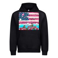 Black american flag and teeth with flowers Urban Hoodie - AdoDesignShop