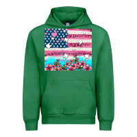 Emerald american flag and teeth with flowers Urban Hoodie - AdoDesignShop