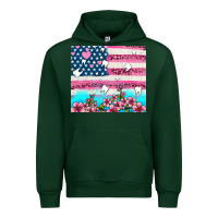 Forest Green american flag and teeth with flowers Urban Hoodie - AdoDesignShop