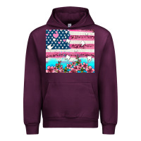 Mauve Wine american flag and teeth with flowers Urban Hoodie - AdoDesignShop