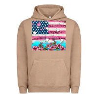 Pigment Burro american flag and teeth with flowers Urban Hoodie - AdoDesignShop