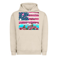 Pigment French Oak american flag and teeth with flowers Urban Hoodie - AdoDesignShop