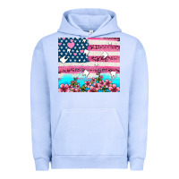 Pigment Grape Ice american flag and teeth with flowers Urban Hoodie - AdoDesignShop