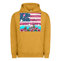Pigment Peanut Butter american flag and teeth with flowers Urban Hoodie - AdoDesignShop
