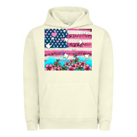 Pigment Pistachio american flag and teeth with flowers Urban Hoodie - AdoDesignShop