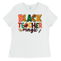 White black teacher magic Ladies Tee - NancyCooperArtShop