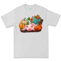 Dove Grey Hello fall pig Premium Tee - RanaPortraitStore