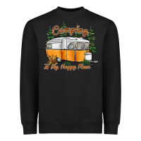 Black camping is my happy place Heavyweight Sweatshirt - SublimationCraftShop