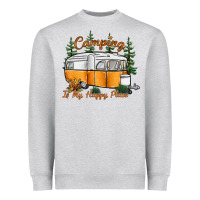Heather Grey camping is my happy place Heavyweight Sweatshirt - SublimationCraftShop