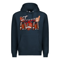 Navy team mom Premium Hoodie - CowhideDigitalArt