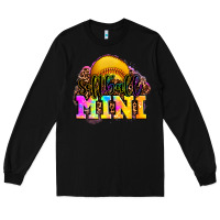 Black softball mini Long Sleeve Tee - OliviaCreatesArt