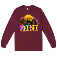 Burgundy softball mini Long Sleeve Tee - OliviaCreatesArt