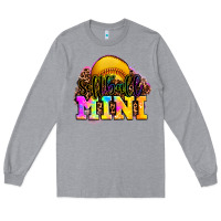 Heather Grey softball mini Long Sleeve Tee - OliviaCreatesArt
