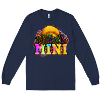 Navy softball mini Long Sleeve Tee - OliviaCreatesArt
