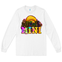 White softball mini Long Sleeve Tee - OliviaCreatesArt