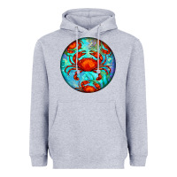Heather Grey crab Heavyweight Hoodie - BarkalooDesign