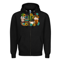 Black Coffee cups Zipper Hoodie - Artiststas