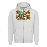 Dove Grey Coffee cups Zipper Hoodie - Artiststas