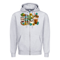 Heather Grey Coffee cups Zipper Hoodie - Artiststas