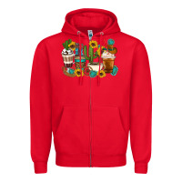 Red Coffee cups Zipper Hoodie - Artiststas