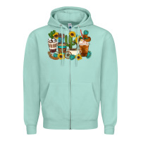 Seafoam Coffee cups Zipper Hoodie - Artiststas