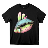 Black Eared Paster Color Easter Lips Heavy Core Tee - Bettercallsaul
