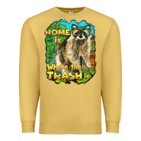 Antique Gold raccoon home is where the trash is Premium Sweatshirt - BarkalooDesign