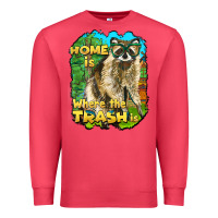 Cardinal raccoon home is where the trash is Premium Sweatshirt - BarkalooDesign
