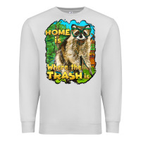 Dove Grey raccoon home is where the trash is Premium Sweatshirt - BarkalooDesign
