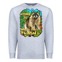 Heather Grey raccoon home is where the trash is Premium Sweatshirt - BarkalooDesign