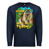 Navy raccoon home is where the trash is Premium Sweatshirt - BarkalooDesign