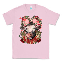 Bubblegum Pink Cow Valentine's Day love Classic Tee - HowdyJamesFarm